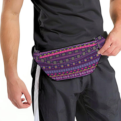 Purple Native Tribal Pattern Print Fanny Pack