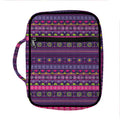 Purple Native Tribal Pattern Print Front Pocket Bible Bag