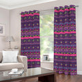 Purple Native Tribal Pattern Print Grommet Curtains