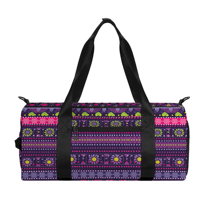 Purple Native Tribal Pattern Print Gym Bag