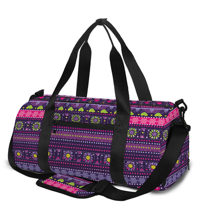 Purple Native Tribal Pattern Print Gym Bag