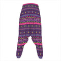 Purple Native Tribal Pattern Print Hammer Pants