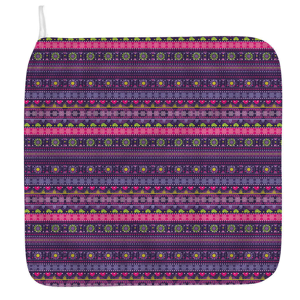 Purple Native Tribal Pattern Print Hand Towel