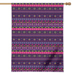 Purple Native Tribal Pattern Print House Flag