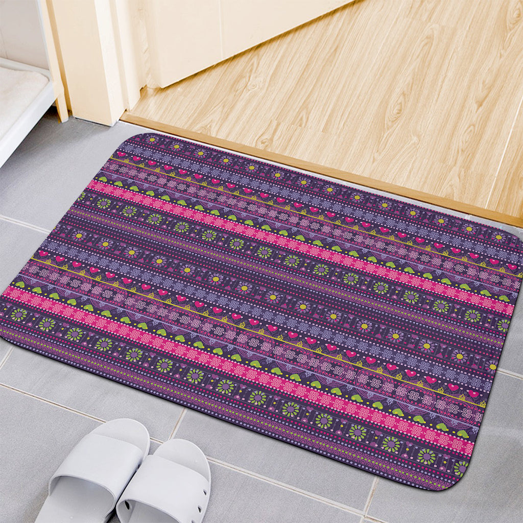 Purple Native Tribal Pattern Print Indoor Door Mat