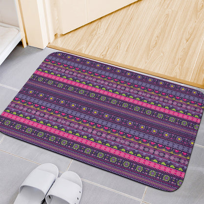 Purple Native Tribal Pattern Print Indoor Door Mat