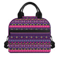 Purple Native Tribal Pattern Print Insulated Lunch Bag