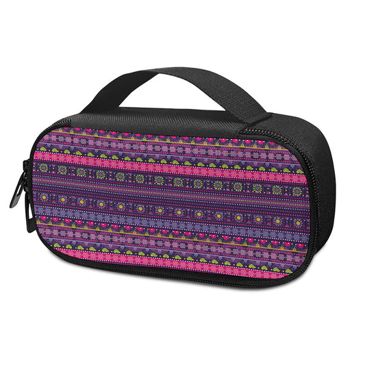 Purple Native Tribal Pattern Print Insulin Cooler Travel Case