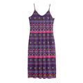 Purple Native Tribal Pattern Print Jersey Midi Cami Dress