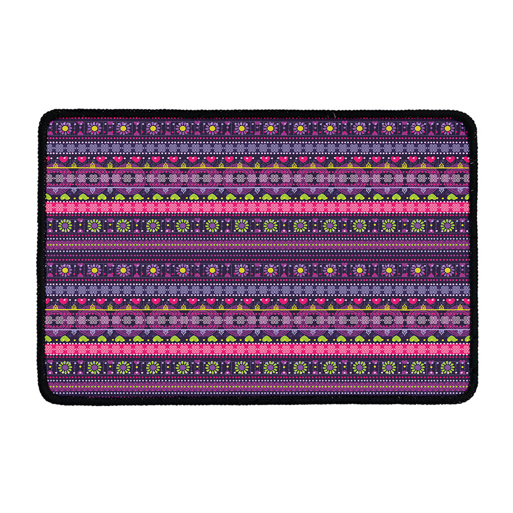 Purple Native Tribal Pattern Print Kitchen Mat