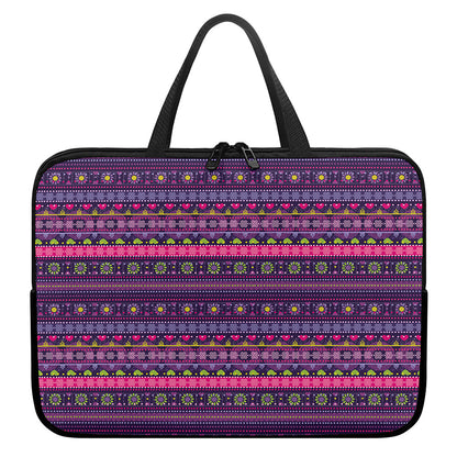 Purple Native Tribal Pattern Print Laptop Sleeve With Handle