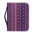 Purple Native Tribal Pattern Print Leather Bible Cover