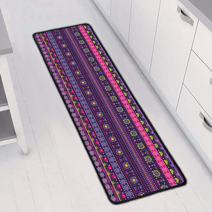 Purple Native Tribal Pattern Print Long Kitchen Mat