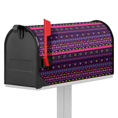 Purple Native Tribal Pattern Print Mailbox Cover