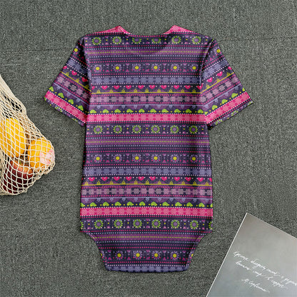 Purple Native Tribal Pattern Print Men's Bodysuit