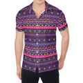 Purple Native Tribal Pattern Print Men's Shirt
