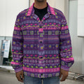 Purple Native Tribal Pattern Print Men's Shirt Jacket