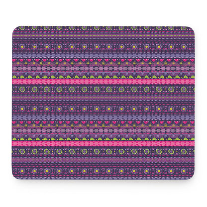 Purple Native Tribal Pattern Print Mouse Pad