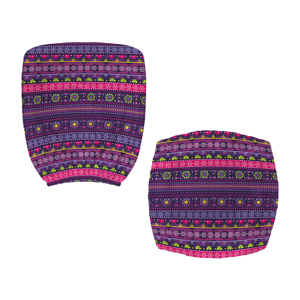 Purple Native Tribal Pattern Print Office Chair Cover