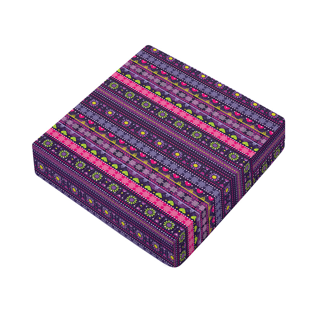 Purple Native Tribal Pattern Print Outdoor Seat Cushion Cover