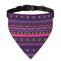 Purple Native Tribal Pattern Print Over The Collar Dog Bandana