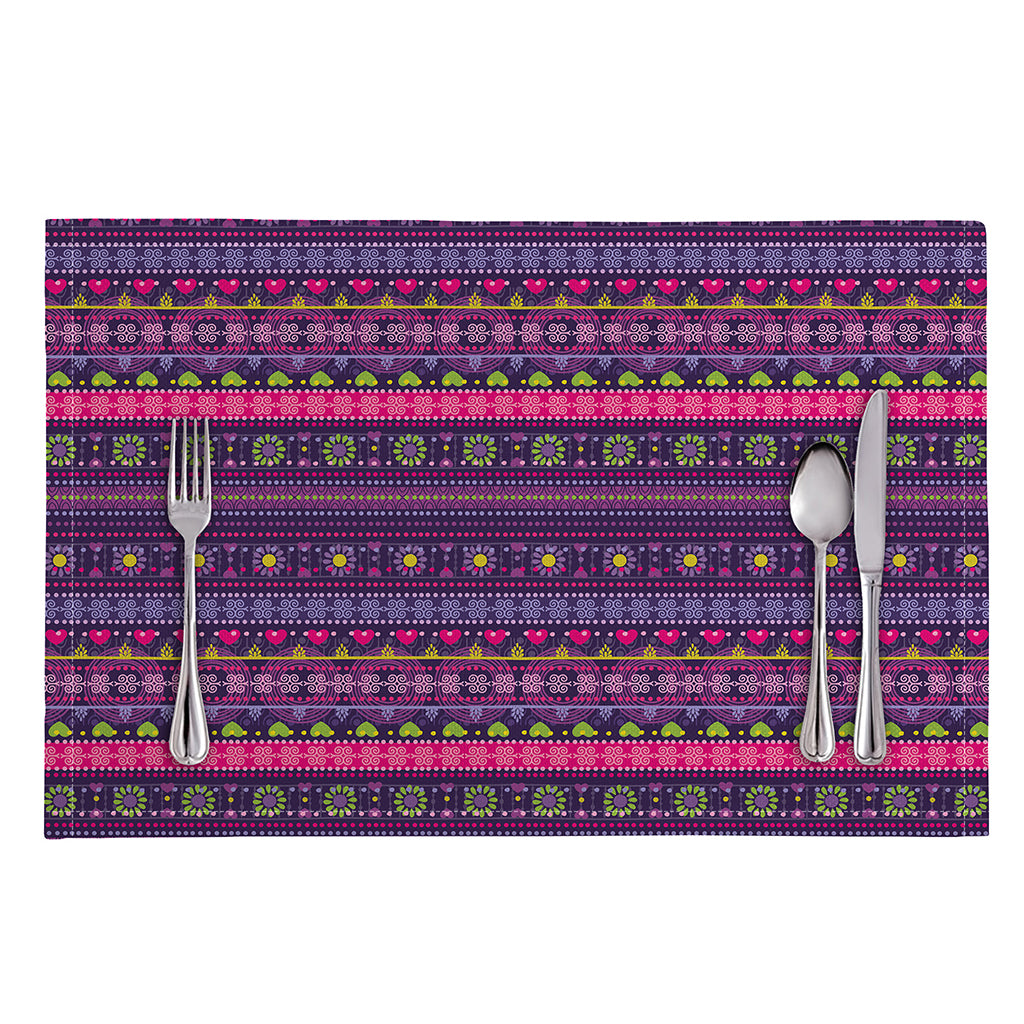 Purple Native Tribal Pattern Print Placemat