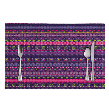 Purple Native Tribal Pattern Print Placemat