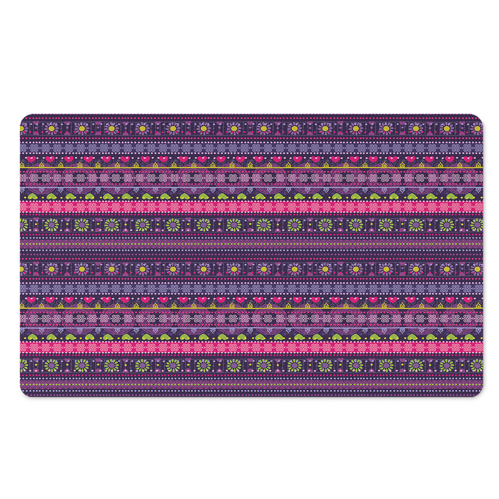 Purple Native Tribal Pattern Print Polyester Doormat