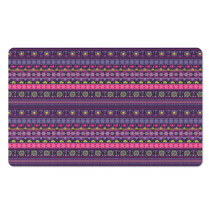 Purple Native Tribal Pattern Print Polyester Doormat