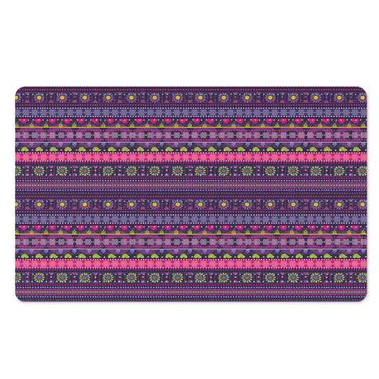 Purple Native Tribal Pattern Print Polyester Doormat