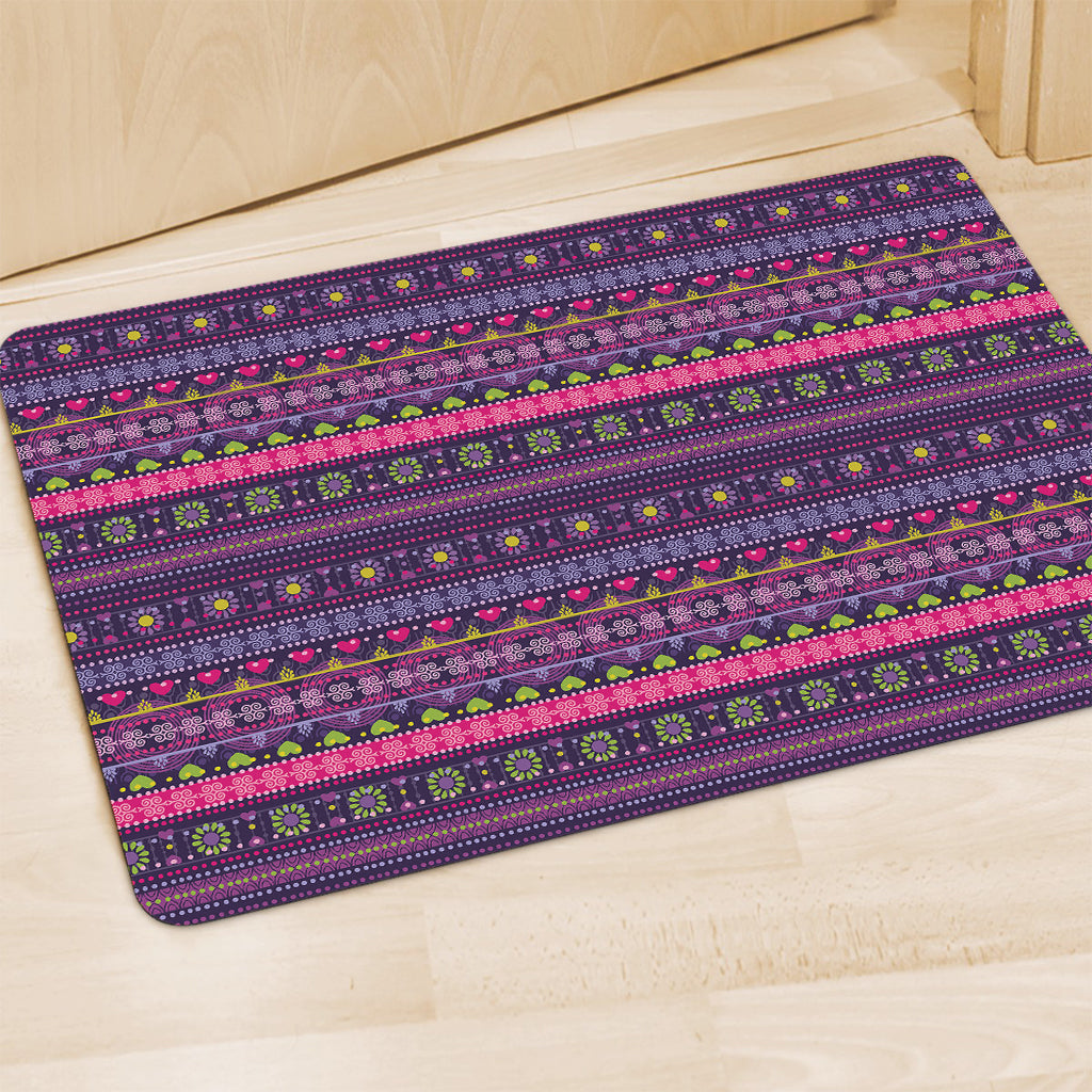 Purple Native Tribal Pattern Print Polyester Doormat