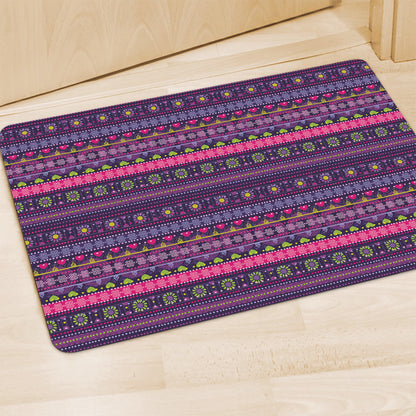 Purple Native Tribal Pattern Print Polyester Doormat