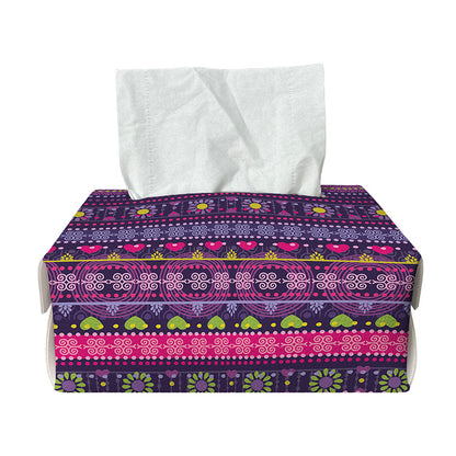 Purple Native Tribal Pattern Print Rectangle Tissue Box Cover