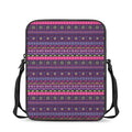 Purple Native Tribal Pattern Print Rectangular Crossbody Bag