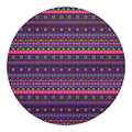 Purple Native Tribal Pattern Print Round Blanket