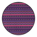 Purple Native Tribal Pattern Print Round Floor Mat