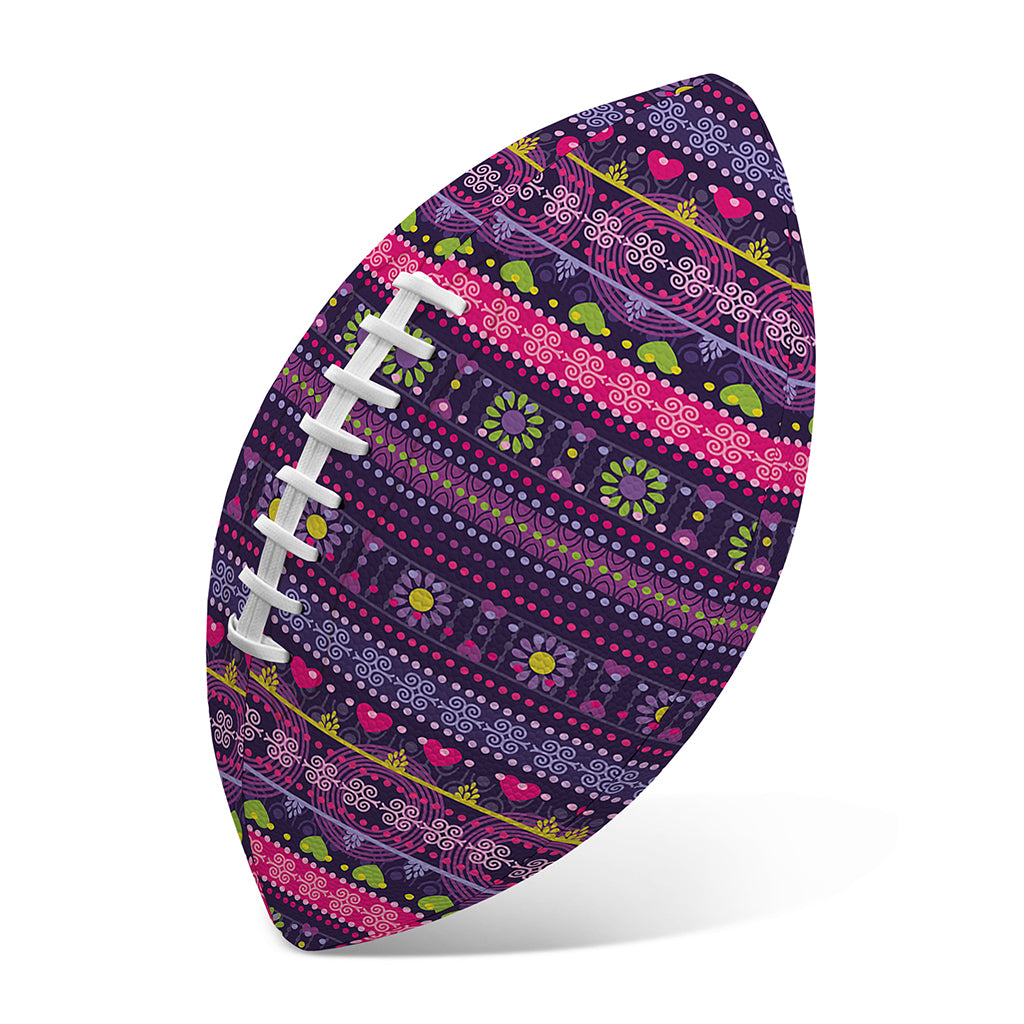 Purple Native Tribal Pattern Print Rugby Ball