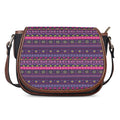 Purple Native Tribal Pattern Print Saddle Bag