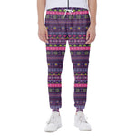 Purple Native Tribal Pattern Print Scuba Joggers