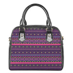 Purple Native Tribal Pattern Print Shoulder Handbag