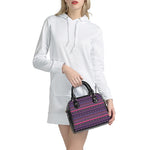Purple Native Tribal Pattern Print Shoulder Handbag