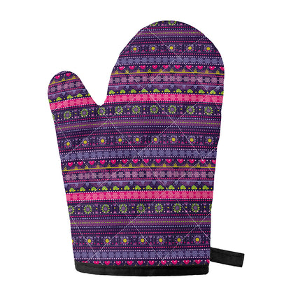 Purple Native Tribal Pattern Print Single Oven Mitt