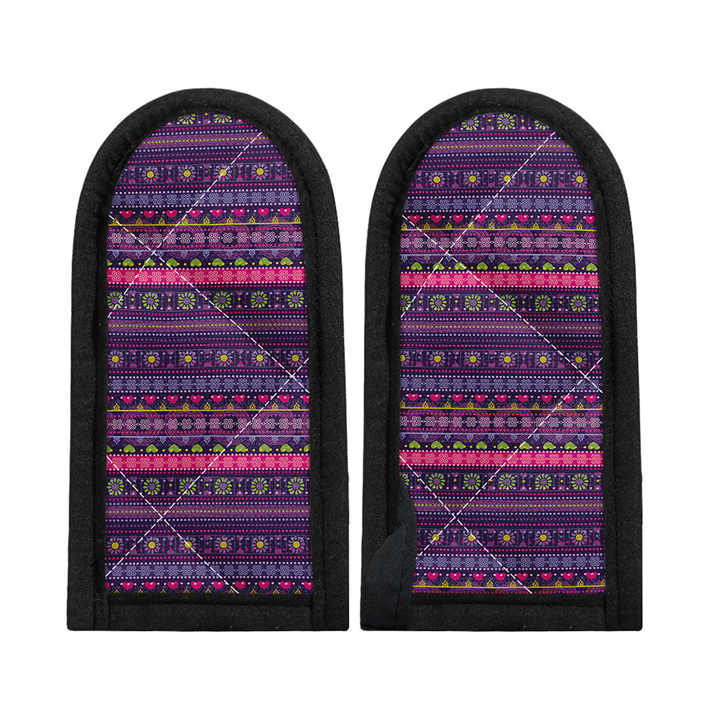 Purple Native Tribal Pattern Print Skillet Handle Cover