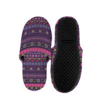 Purple Native Tribal Pattern Print Slippers