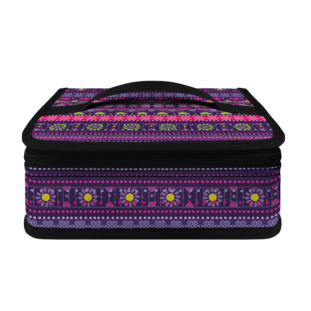 Purple Native Tribal Pattern Print Small Lunch Bag