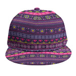 Purple Native Tribal Pattern Print Snapback Cap