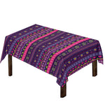 Purple Native Tribal Pattern Print Tablecloth