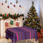 Purple Native Tribal Pattern Print Tablecloth