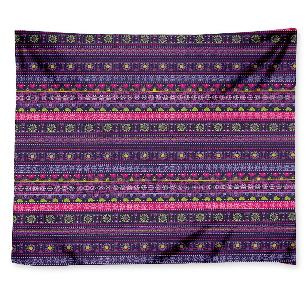 Purple Native Tribal Pattern Print Tapestry