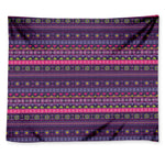 Purple Native Tribal Pattern Print Tapestry